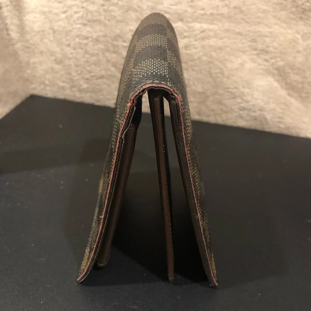 LOUIS VUITTON Damier Ebene Portefeiulle Florin Bifold Brown Checkered Wallet